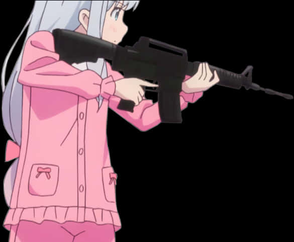 動漫少女持槍