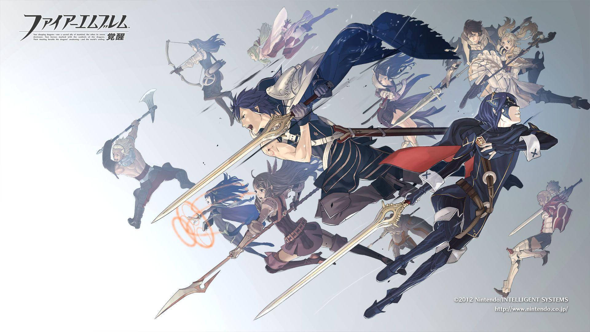 動漫戰士空中戰鬥，手持刀劍與弓箭。 — Fire Emblem Warriors 壁紙