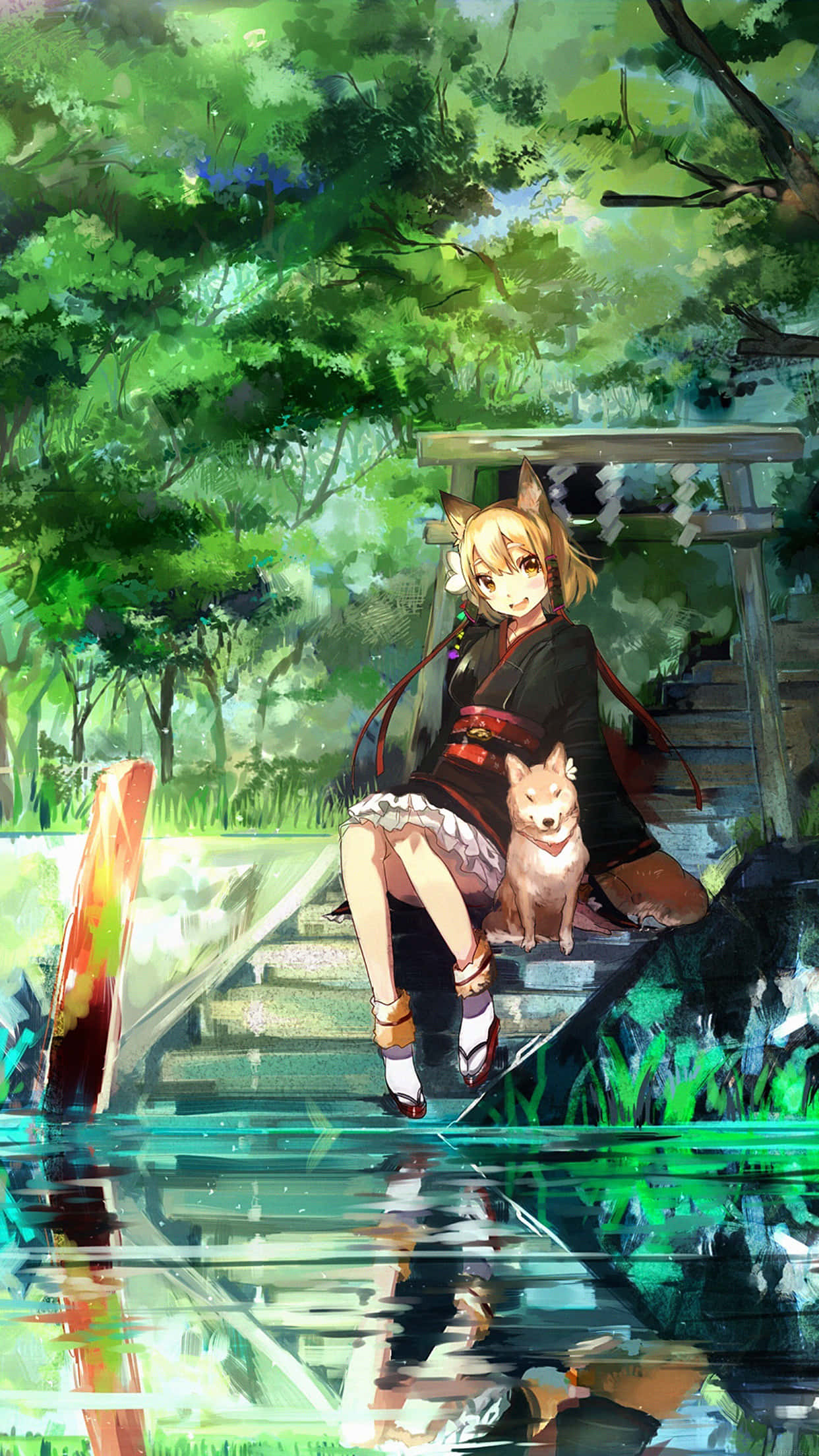 動漫狗背景 壁紙