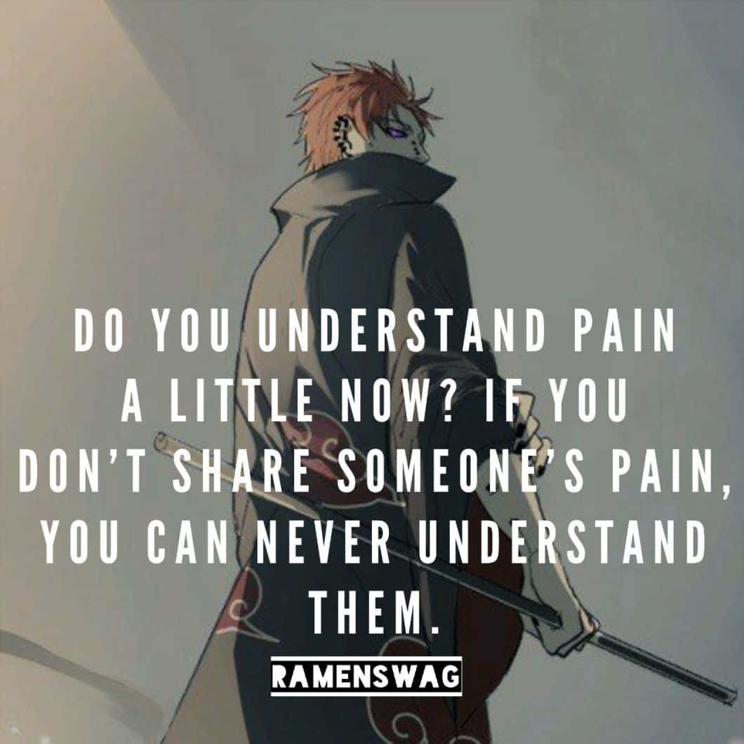 Sad Anime Quotes 桌布 壁紙 — 動漫角色，橙色尖刺頭髮，戴著面具，站在陰影中，手持劍，上面覆蓋著勵志語錄。