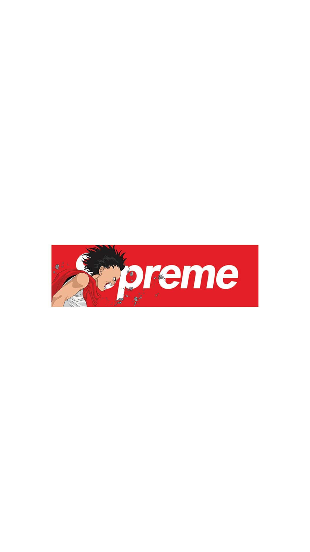 動漫籃球運動員在白色背景上衝破 Supreme 標誌。 — Supreme GIF 壁紙