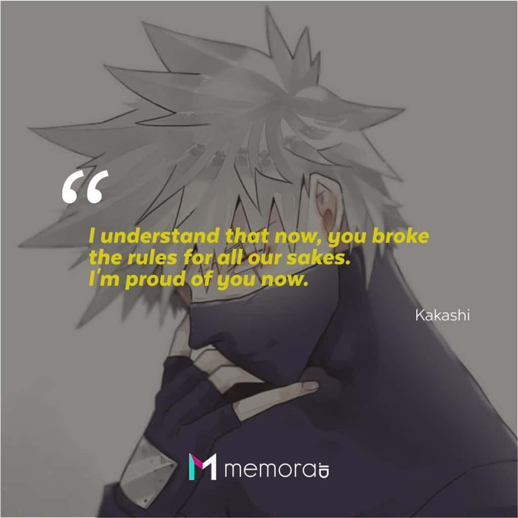 Kakashi Quotes 桌布 壁紙 — 動漫角色卡卡西，擁有尖刺銀色頭髮和戴面具的臉，在柔和的灰色背景前擺出沉思姿勢。