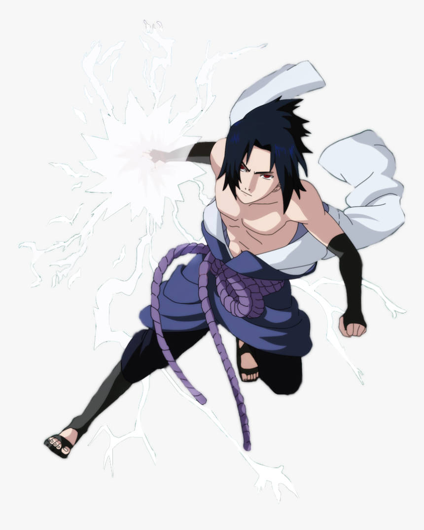 chidori 桌布 壁紙 — 動漫角色宇智波佐助以動態姿勢釋放白色查克拉能量，表情強烈。