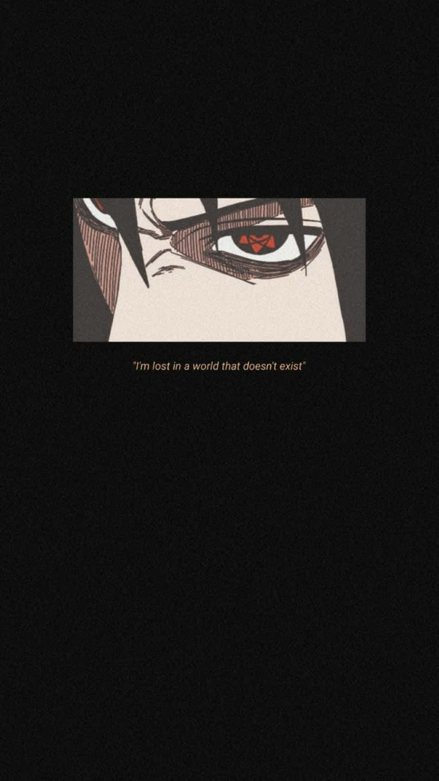 Akatsuki Quotes 桌布 壁紙 — 動漫角色強烈眼睛的特寫，帶有紅色巴紋圖案，背景為黑色。