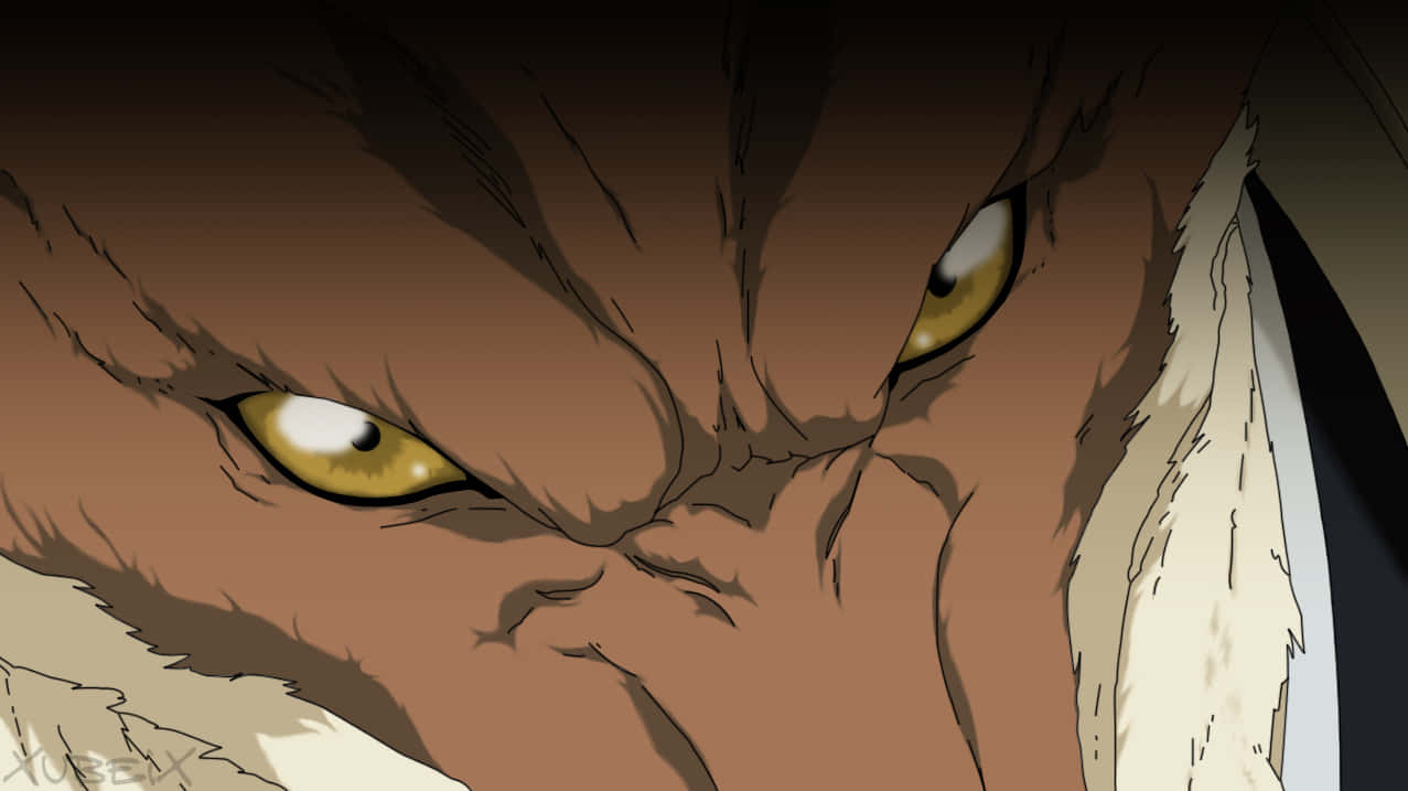 Sajin Komamura 桌布 壁紙 — 動漫角色強烈黃色眼睛和皺眉的特寫，傳達出兇猛的決心。