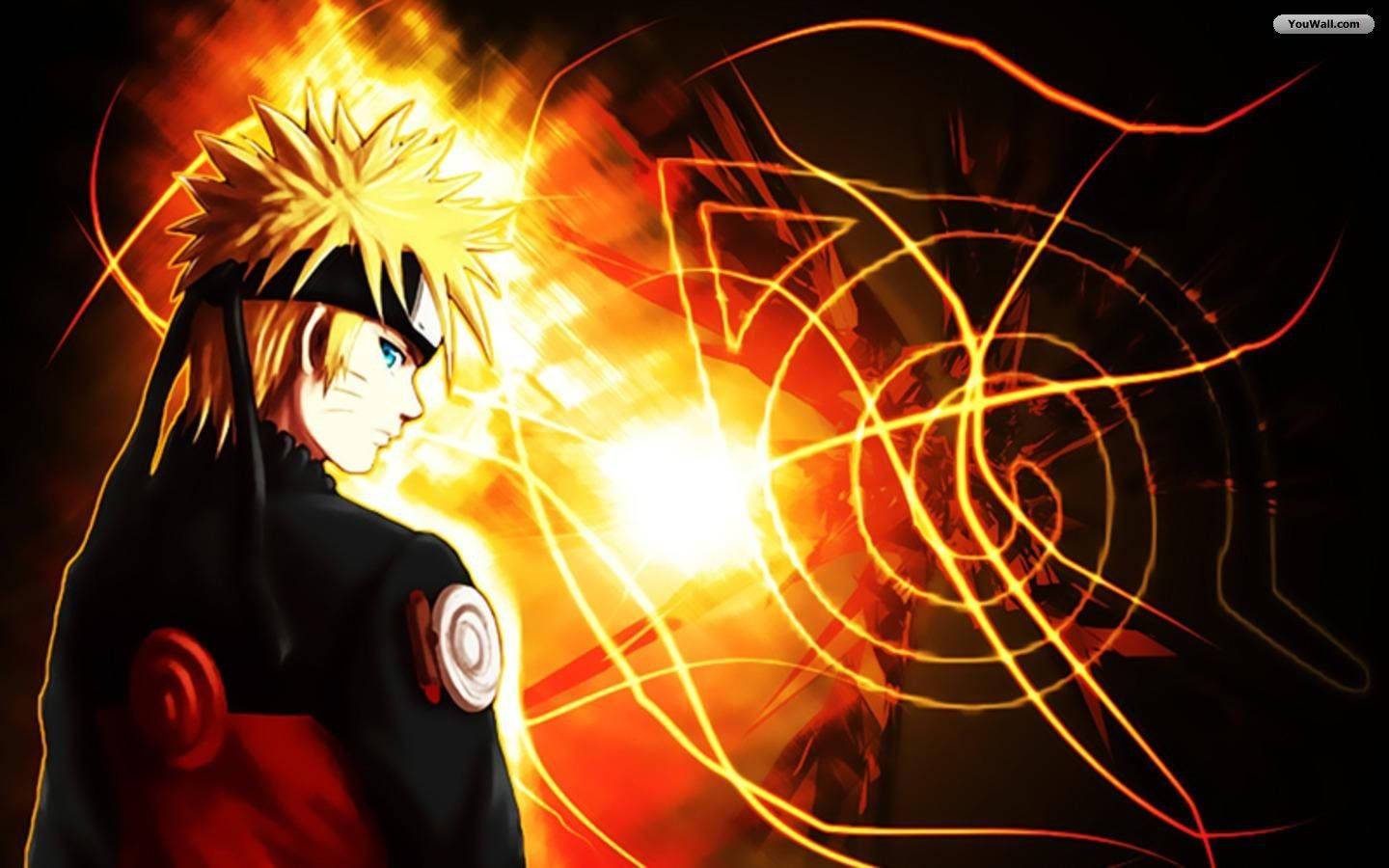 動漫忍者漩渦鳴人釋放出熾熱的查克拉攻擊。 — 酷 naruto 壁紙