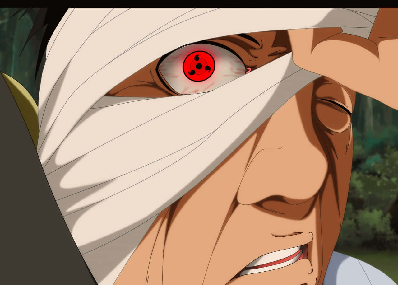 Danzo Shimura 桌布 壁紙 — 動漫角色特寫，右眼紅色帶黑色巴紋，左眼纏著白色繃帶。