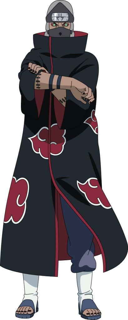 Akatsuki Mask 桌布 壁紙 — 動漫角色身穿帶有紅色雲紋的黑色斗篷，雙手交叉站立，戴著面具和頭帶。