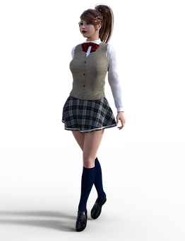 動漫風女學生制服 壁紙