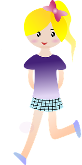 動畫女孩走路剪影圖 壁紙