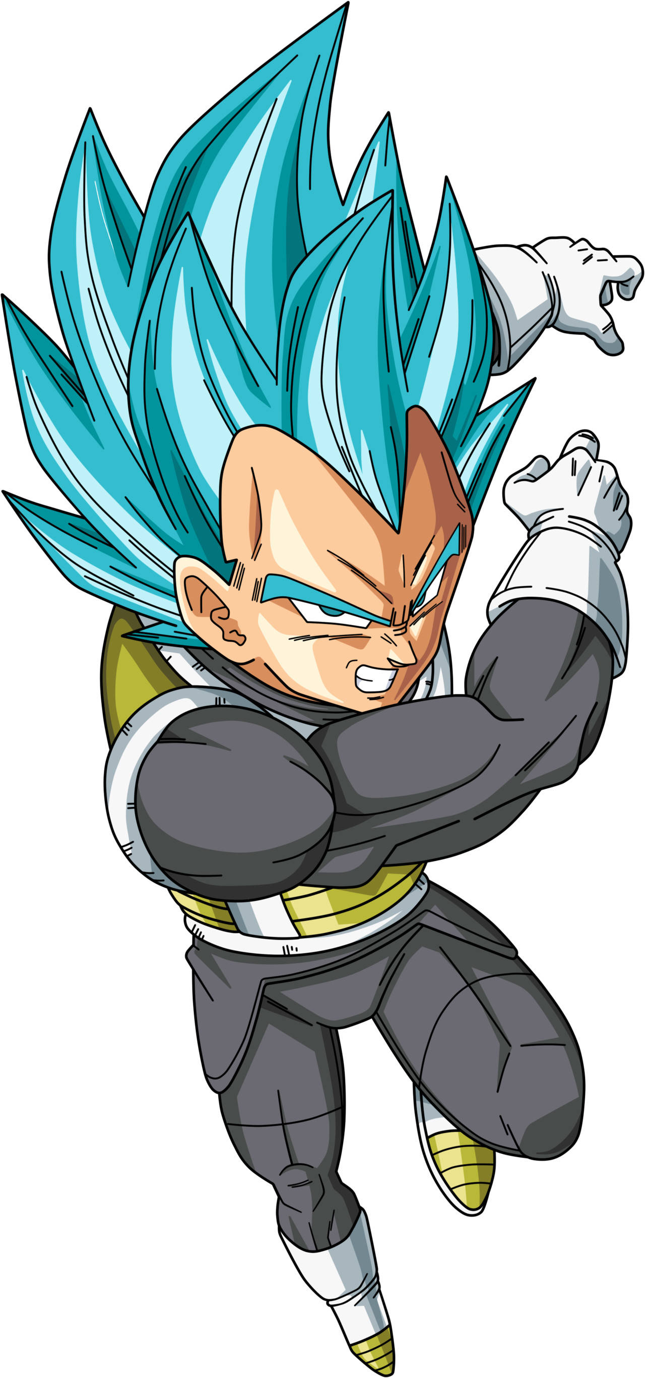 Dark Vegeta 桌布 壁紙 — 動畫角色達爾以超級賽亞人藍色形態飛行，擁有尖刺藍色頭髮和強烈表情。