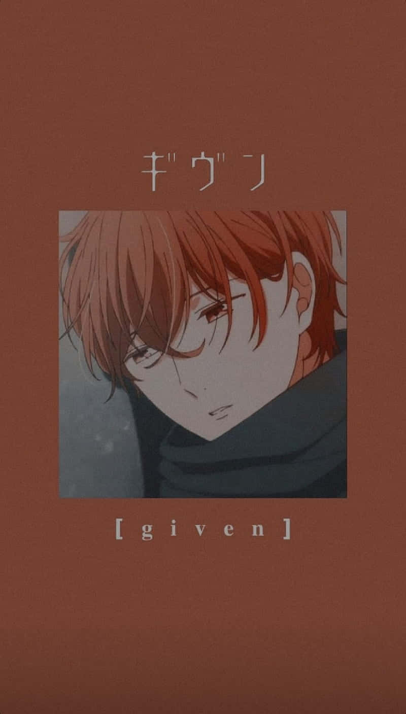 Given Anime 桌布 壁紙 — 動畫風格肖像，描繪一位紅髮男性角色，表情憂鬱，背景為柔和的棕色。