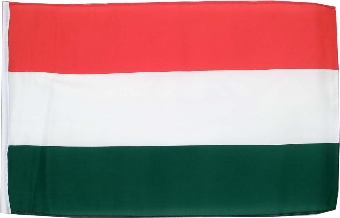 Hungary 桌布 壁紙 — 匈牙利國旗，紅白綠橫條，略微皺褶地懸掛在深色背景上。