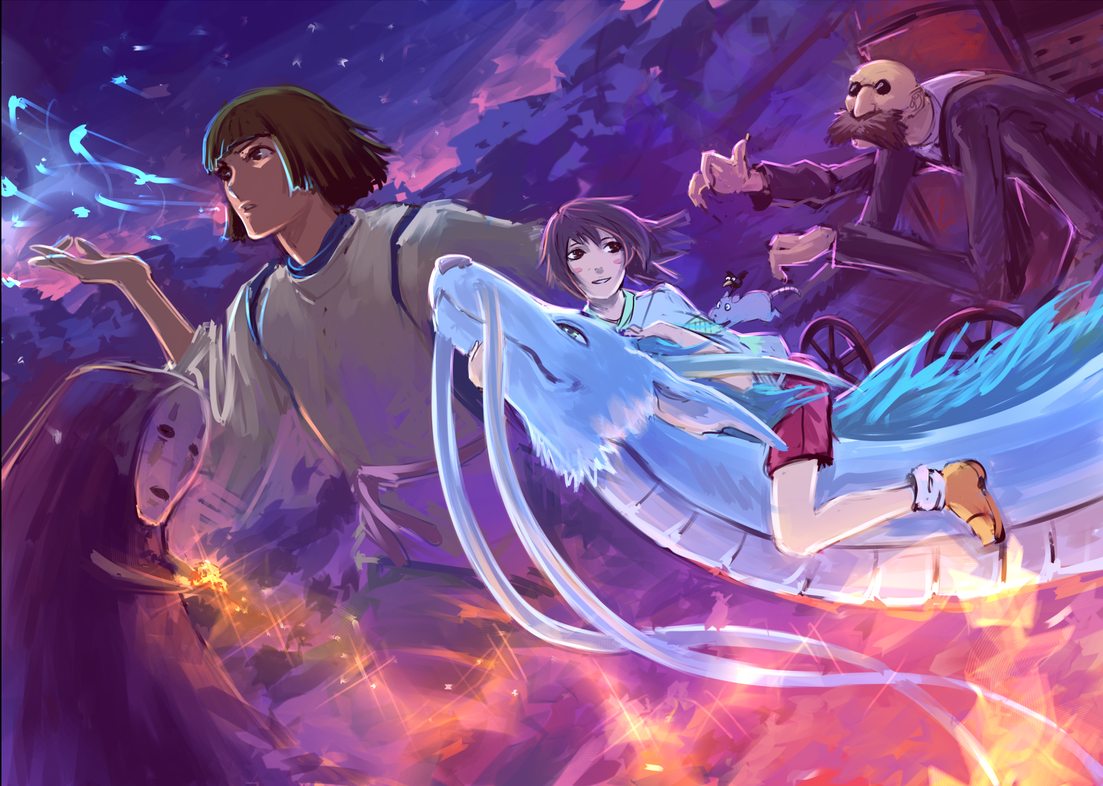 千尋在《神隱少女》奇幻世界的冒險 壁紙