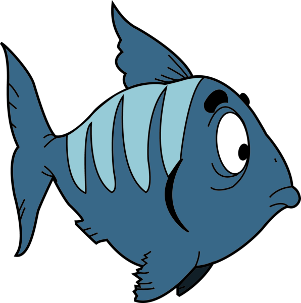 卡通_藍色_魚_向量 壁紙