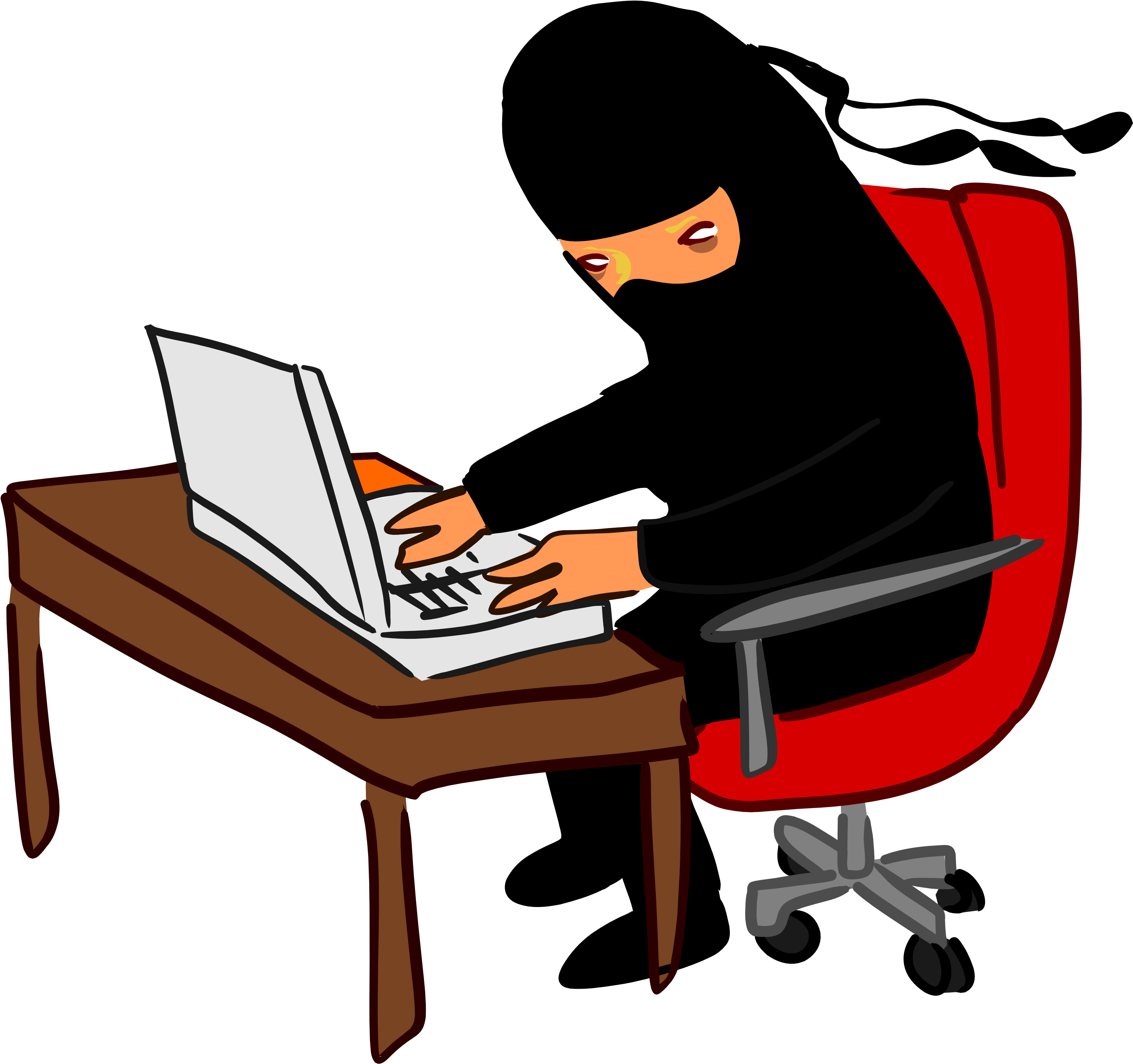卡通角色在電腦前 hacking — 黑客 壁紙