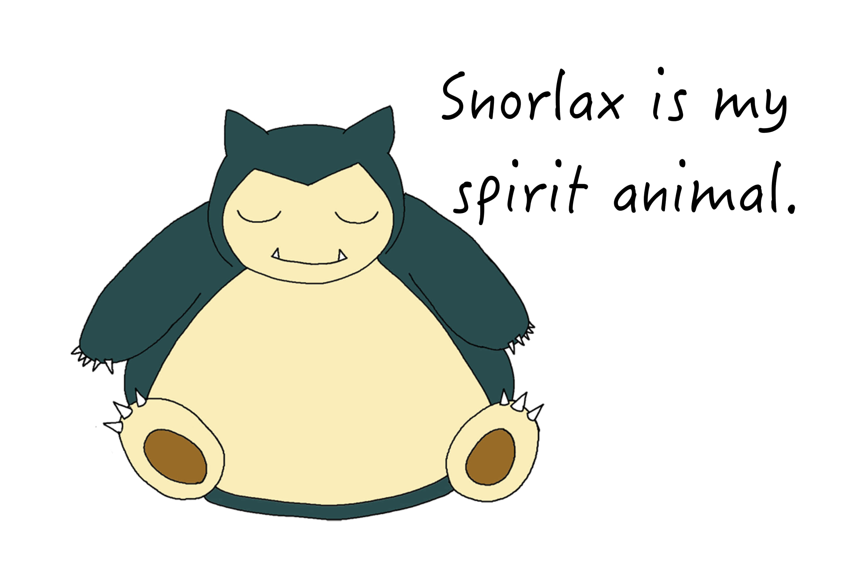 Pokemon Funny 桌布 壁紙 — 卡通卡比獸安詳地睡覺，並有文字宣稱牠是靈魂動物。