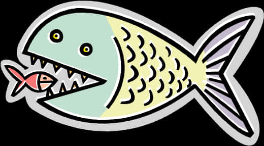 卡通大魚吃小魚 壁紙