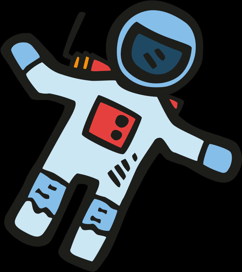 卡通太空人漂浮在宇宙中 壁紙