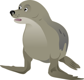 卡通海豹插畫 壁紙