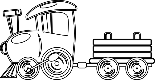卡通火車向量插圖 壁紙
