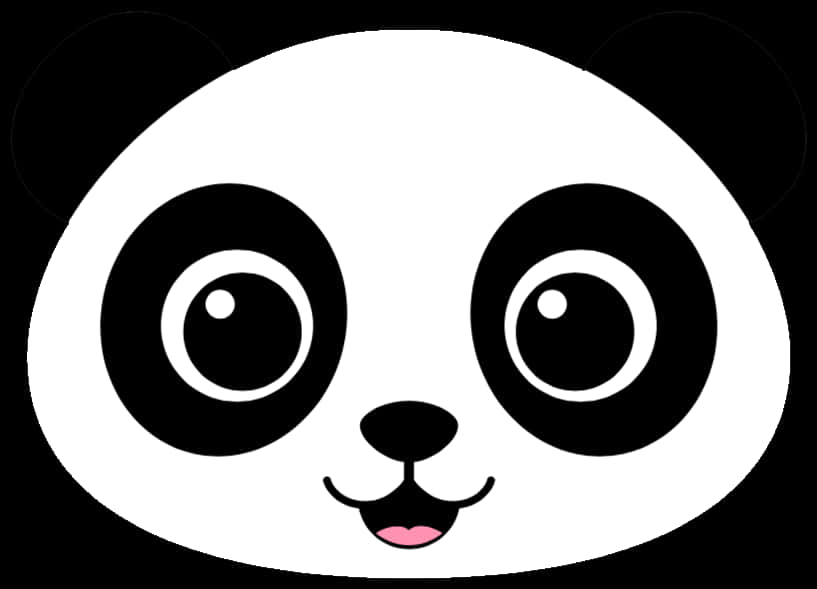 卡通熊貓臉圖案 壁紙