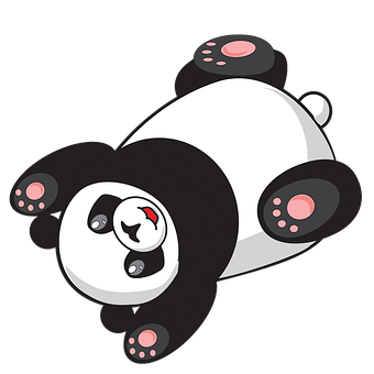 卡通熊貓躺臥圖 壁紙