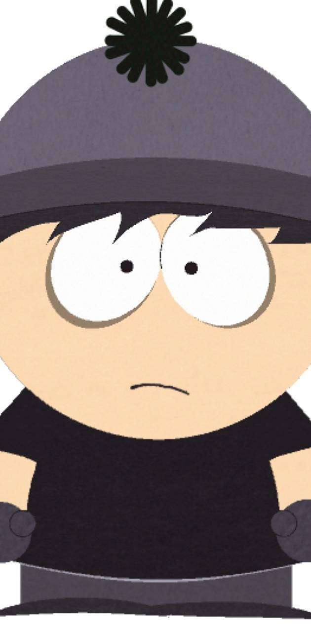 stan marsh 桌布 壁紙 — 卡通男孩戴灰色毛帽配黑色絨球，瞪大雙眼並皺眉。