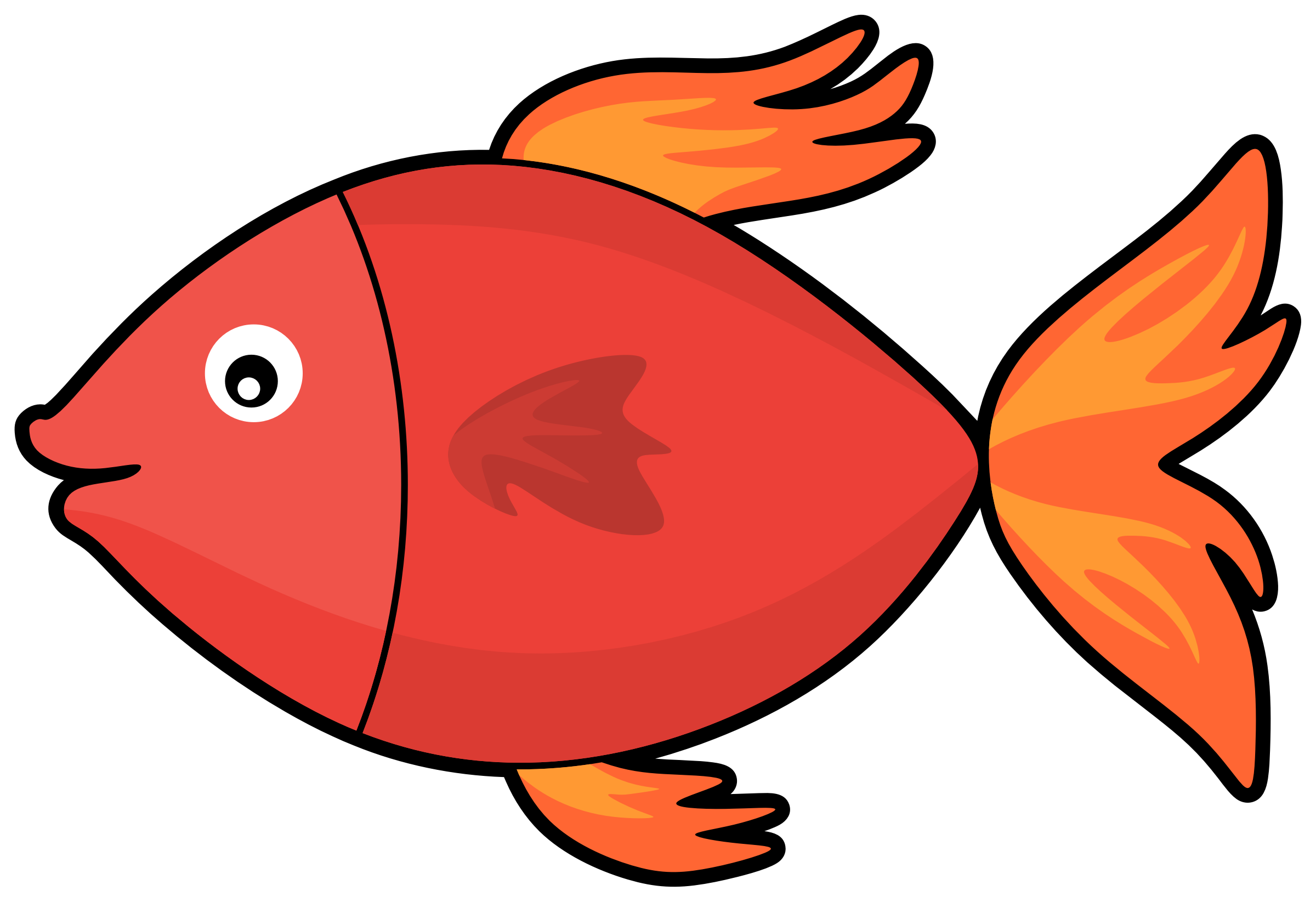 卡通紅魚插圖 壁紙