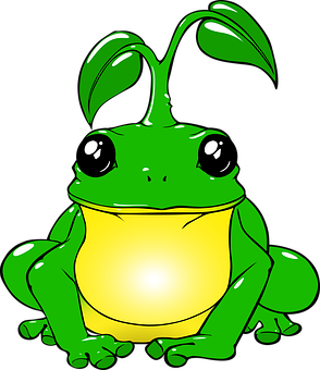卡通綠色青蛙插畫 壁紙