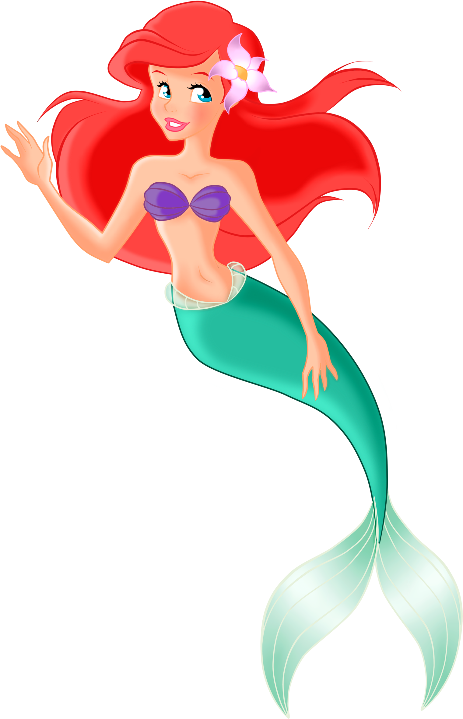 卡通美人魚揮手 壁紙