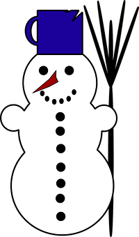 卡通雪人戴高帽 壁紙
