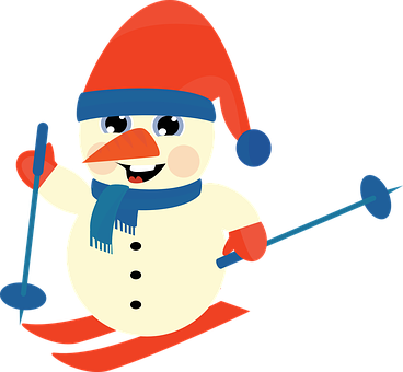 卡通雪人滑雪 壁紙