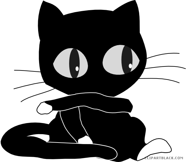 卡通黑貓插圖 壁紙