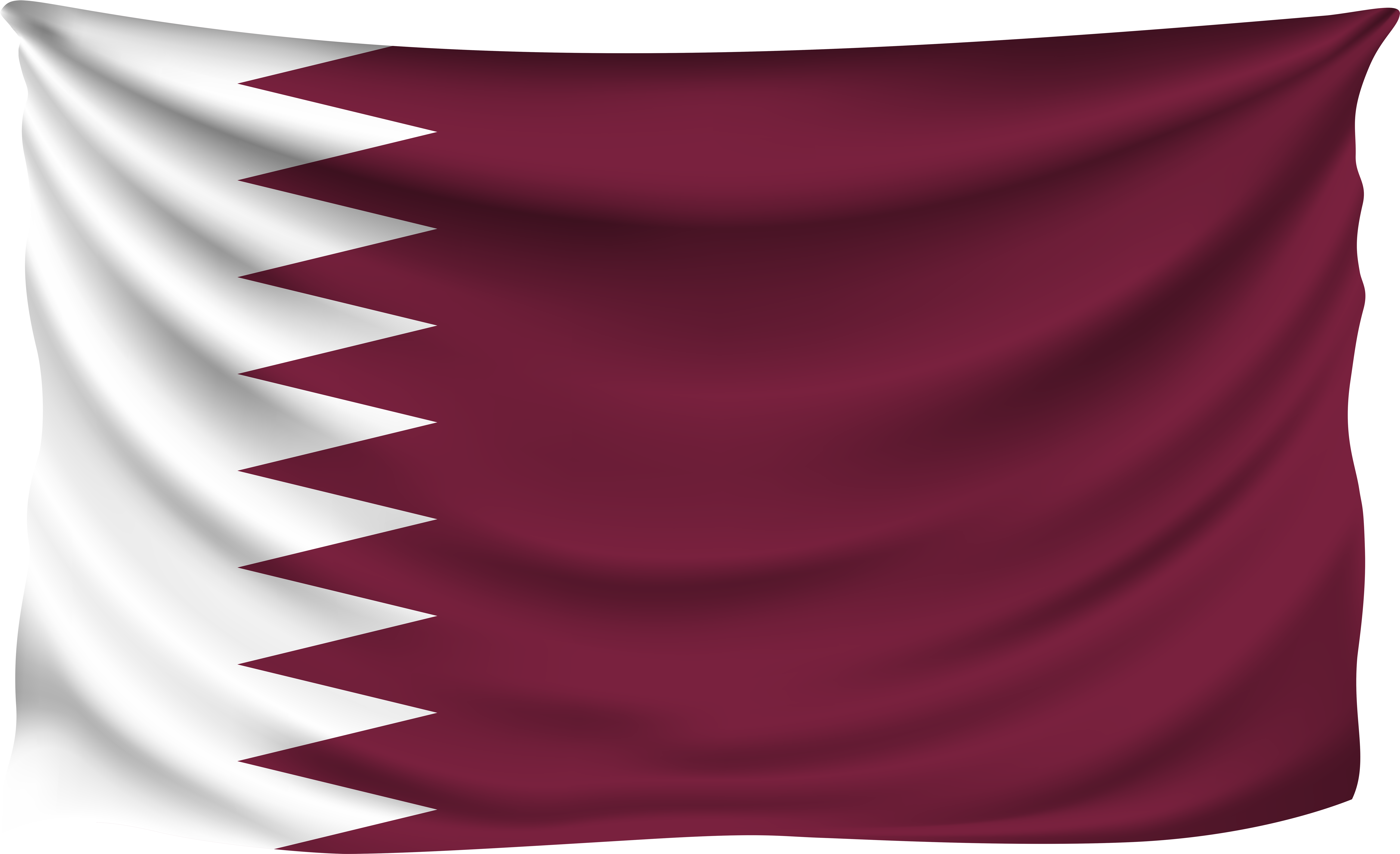 Qatar 桌布 壁紙 — 卡達國旗在黑色背景上動態飄揚，展示其栗色旗面和白色鋸齒邊緣。