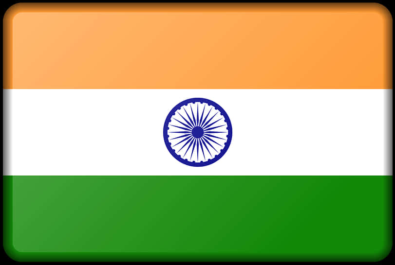 India Flag 桌布 壁紙 — 印度國旗，帶有藏紅花、白色和綠色的水平條紋，以及白色條紋中央的海軍藍色阿育王法輪。