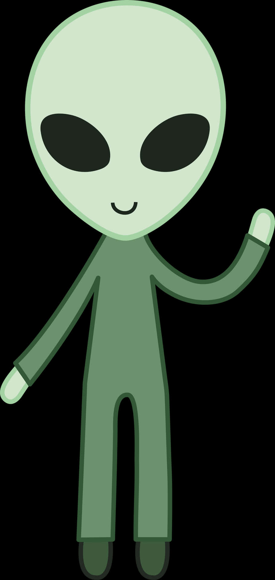 友善的卡通外星人揮手 壁紙