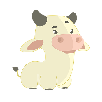 可愛卡通乳牛插圖 壁紙