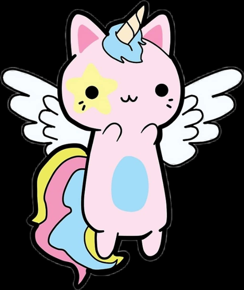 可愛小馬🦄帶翅膀的貓咪 壁紙