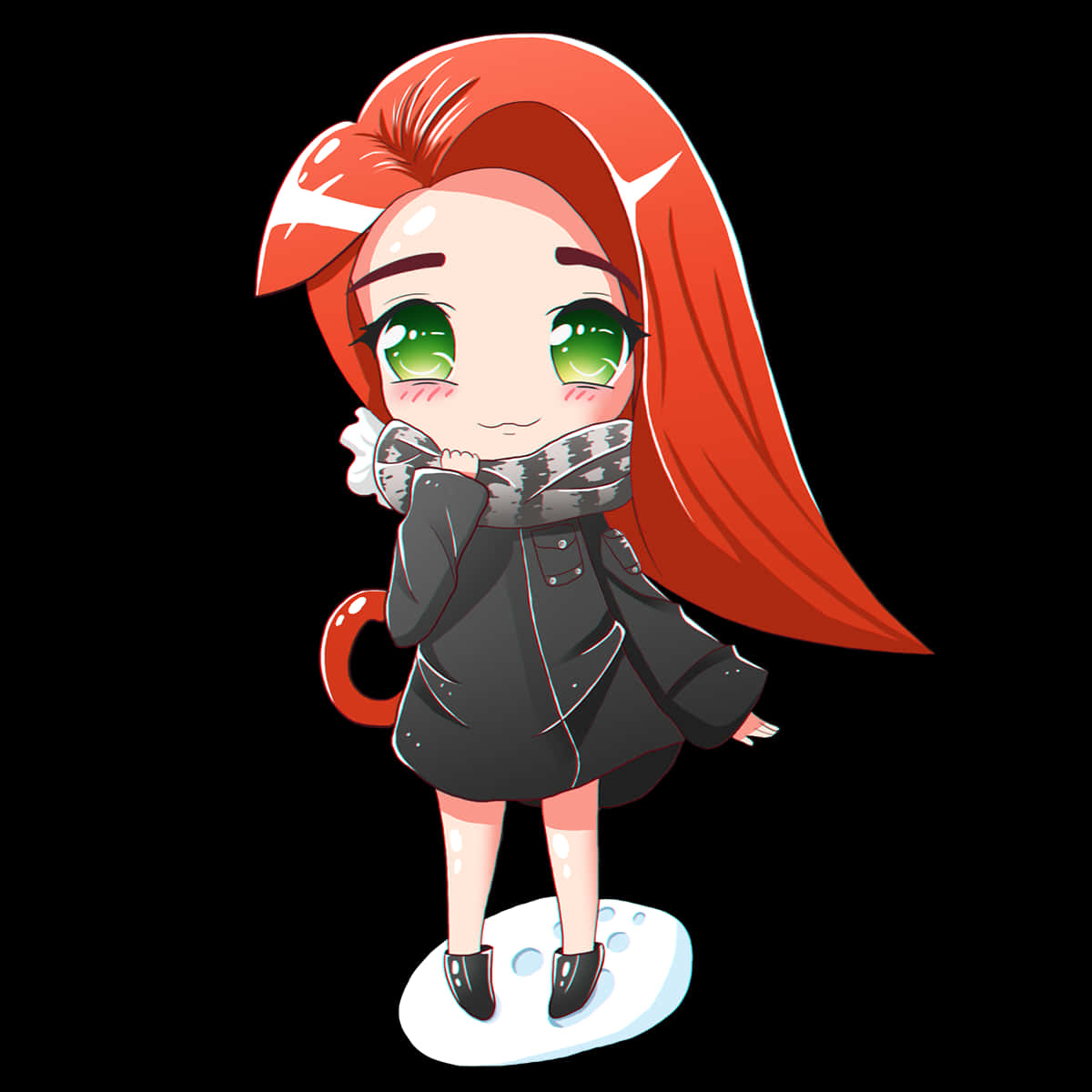 可愛紅髮少女身穿冬季服裝