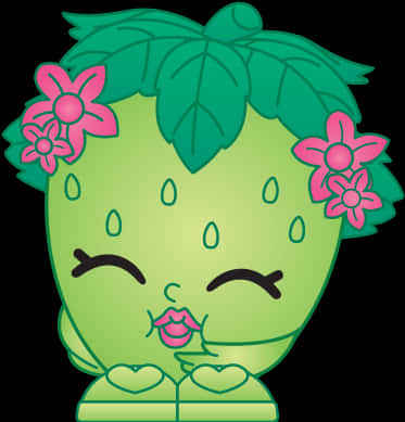 可愛草莓角色插畫 壁紙