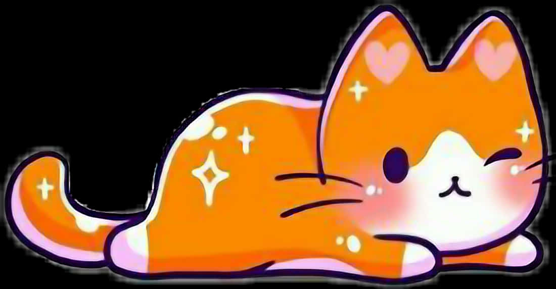 可愛閃亮橙色貓