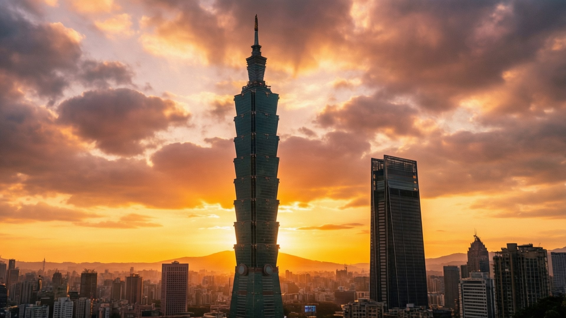 台北101金色日落 壁紙