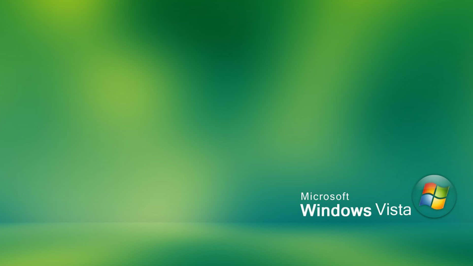 Microsoft Windows Vista 標誌在綠色漸變背景上 — Windows Vista 動態圖片 壁紙