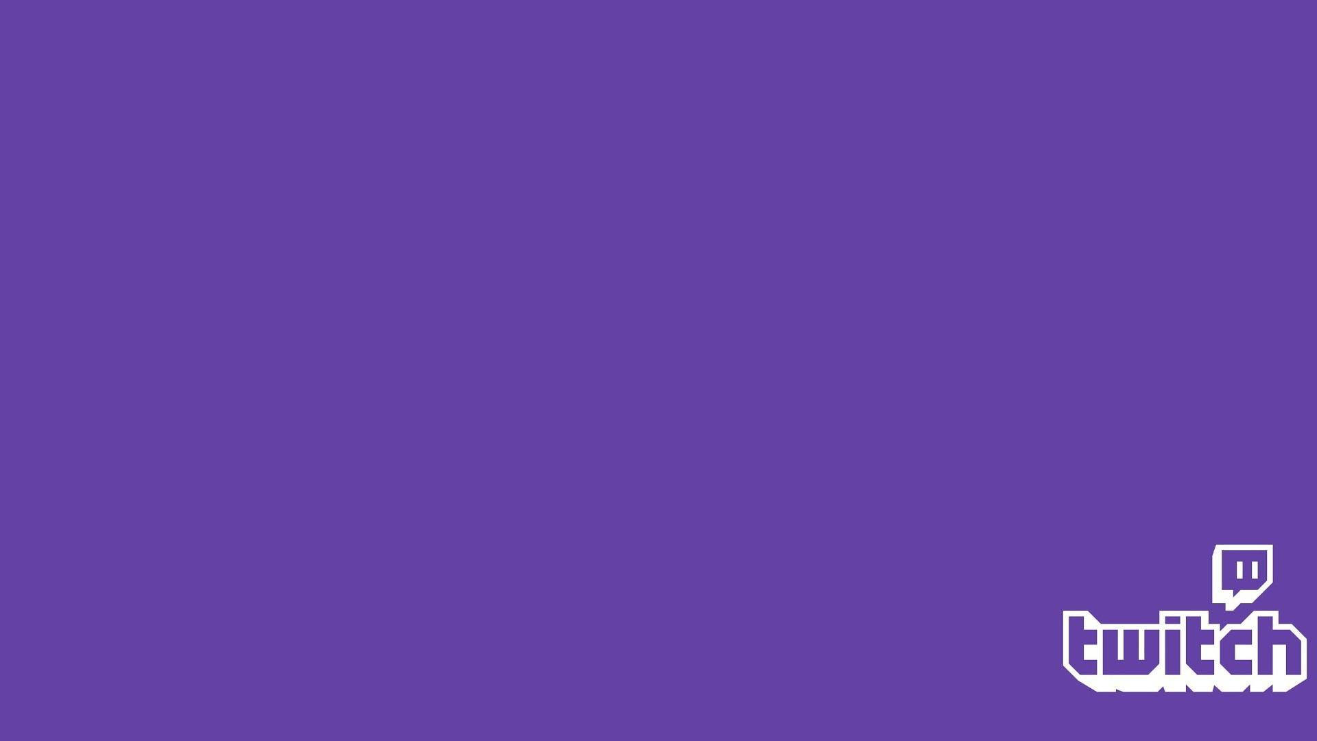 Twitch 桌布 壁紙 — 右下角帶有白色 Twitch 標誌的純紫色背景。