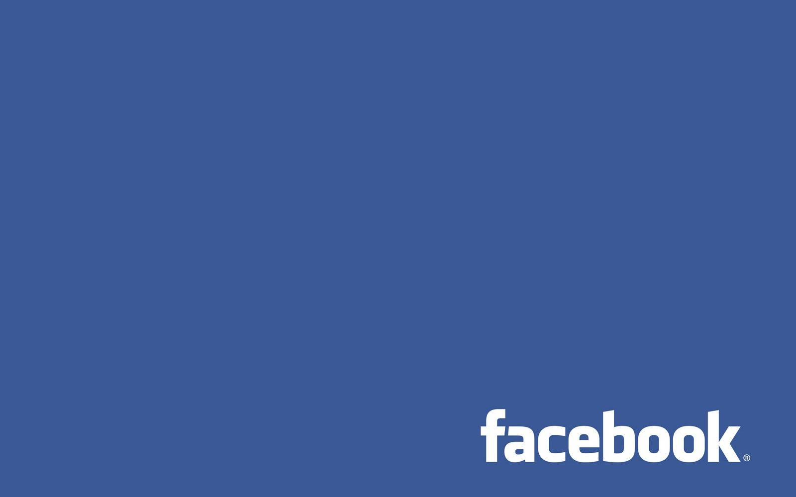 Facebook 桌布 壁紙 — 右下角帶有白色Facebook標誌的簡約藍色背景。