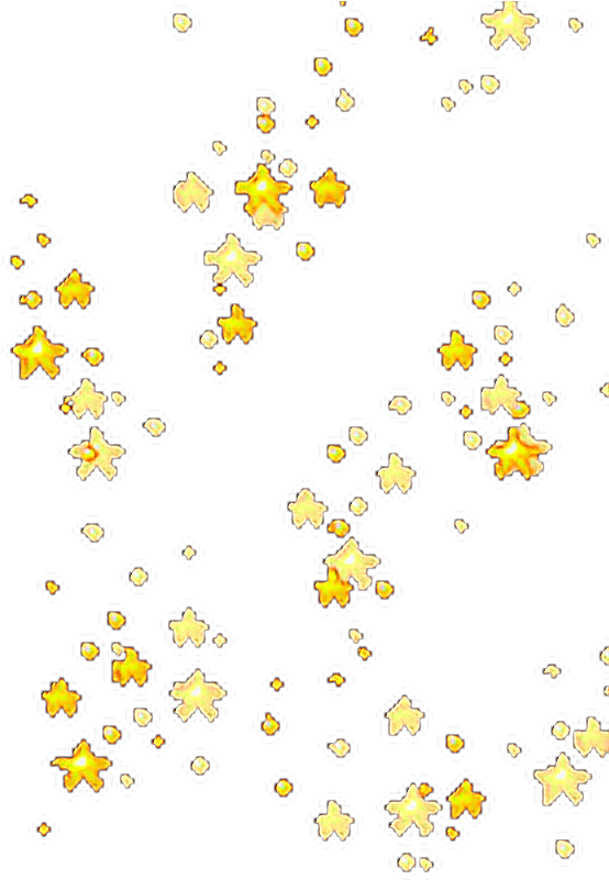 Stars 桌布 壁紙 — 各種大小的金色發光星星以分散的圖案漂浮在純黑色背景上。