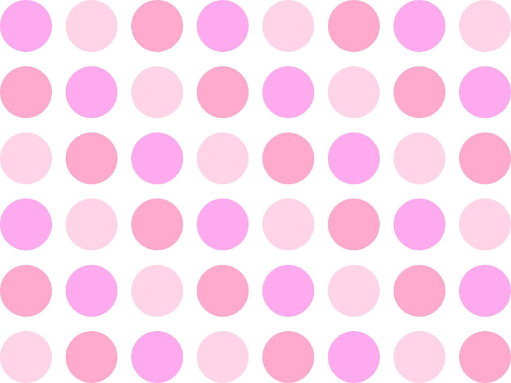 Polka Dot 桌布 壁紙 — 各種柔和粉紅色圓圈組成的網格，在白色背景上形成溫柔的重複圖案。
