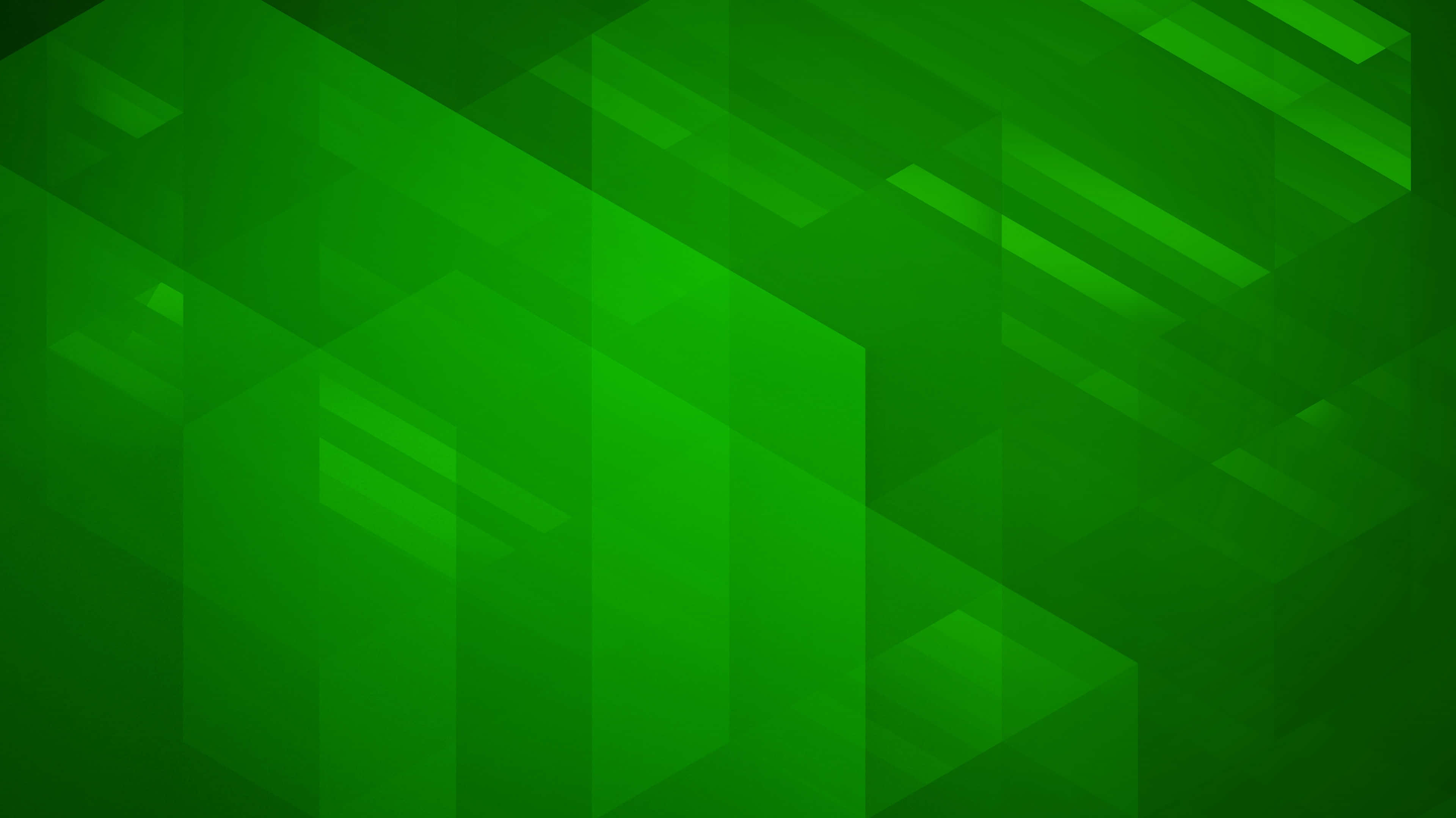 Abstract Green 桌布 壁紙 — 各種綠色色調的抽象幾何形狀，營造出具有深度和分層透明度的現代數位背景。