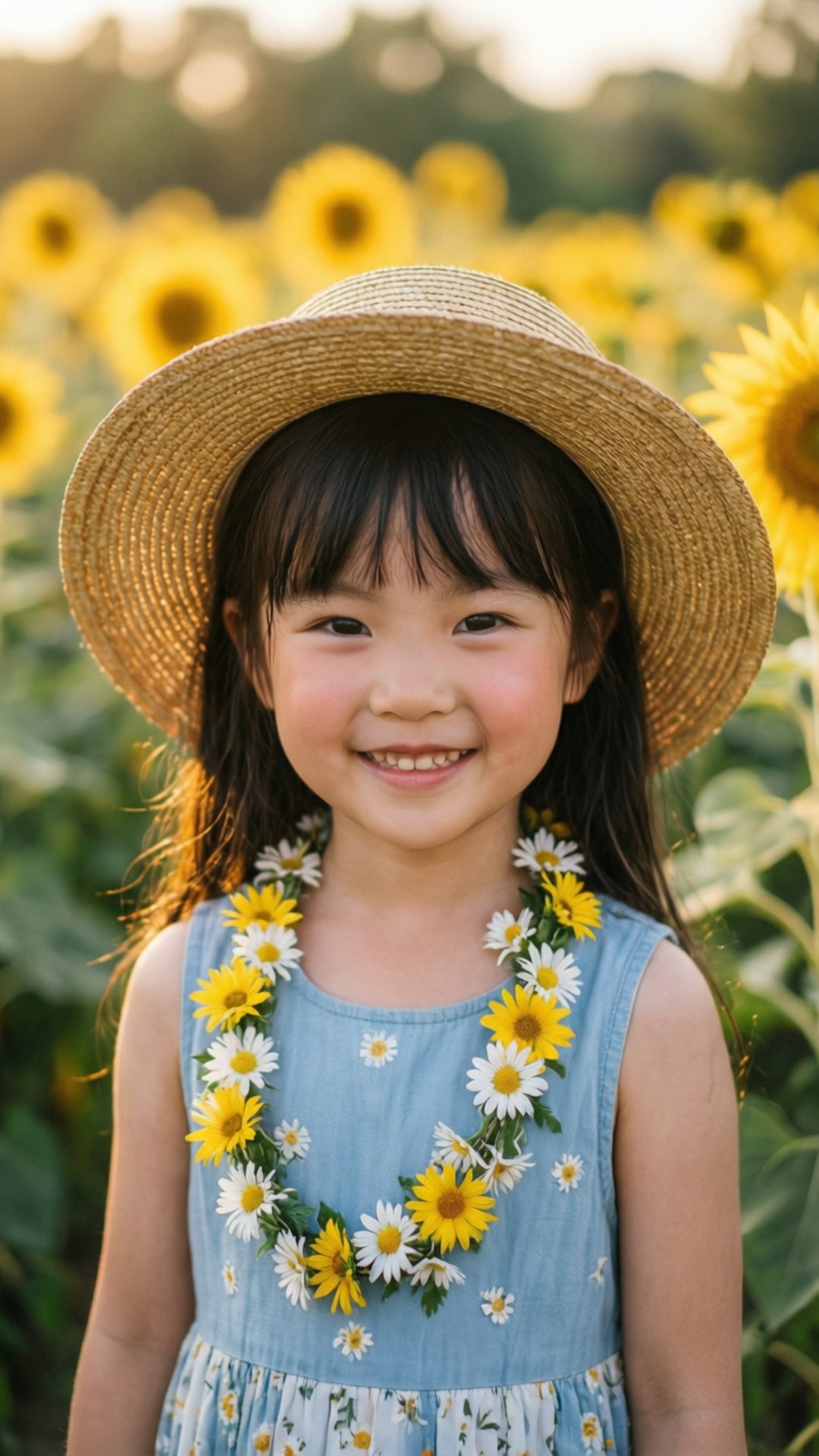 向日葵田中的女孩 壁紙